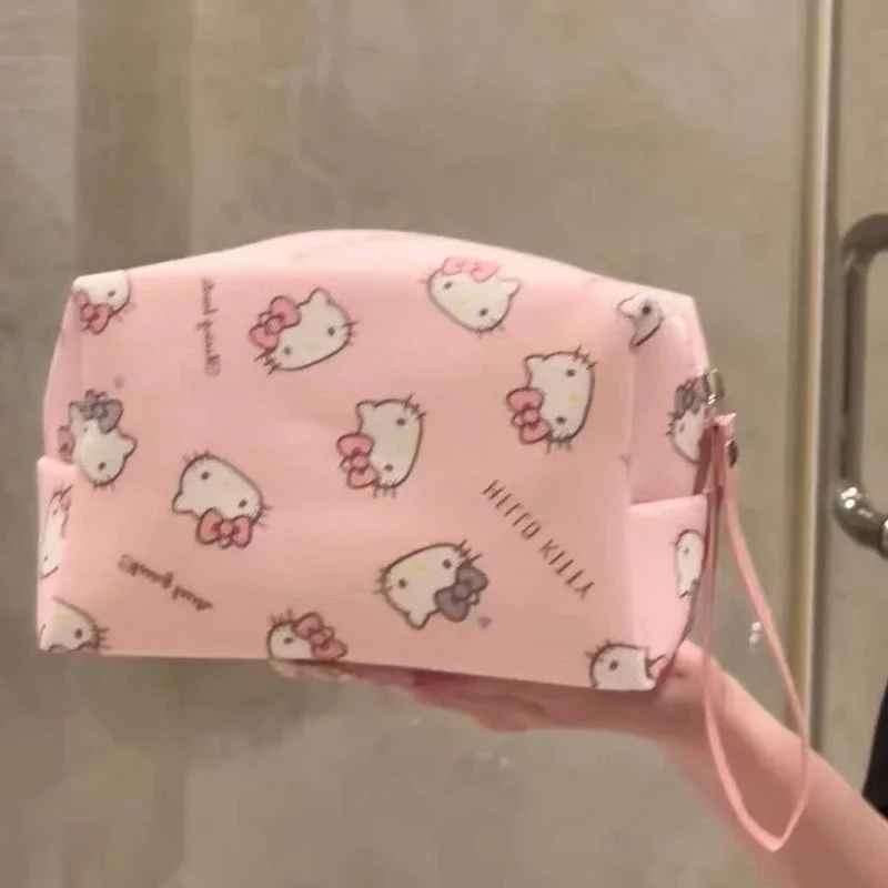 Pink Japanese Hello Kitty Makeup Bag Portable Cartoon Kawaii Cute Hello Kitty Storage Bag Birthday Gift
