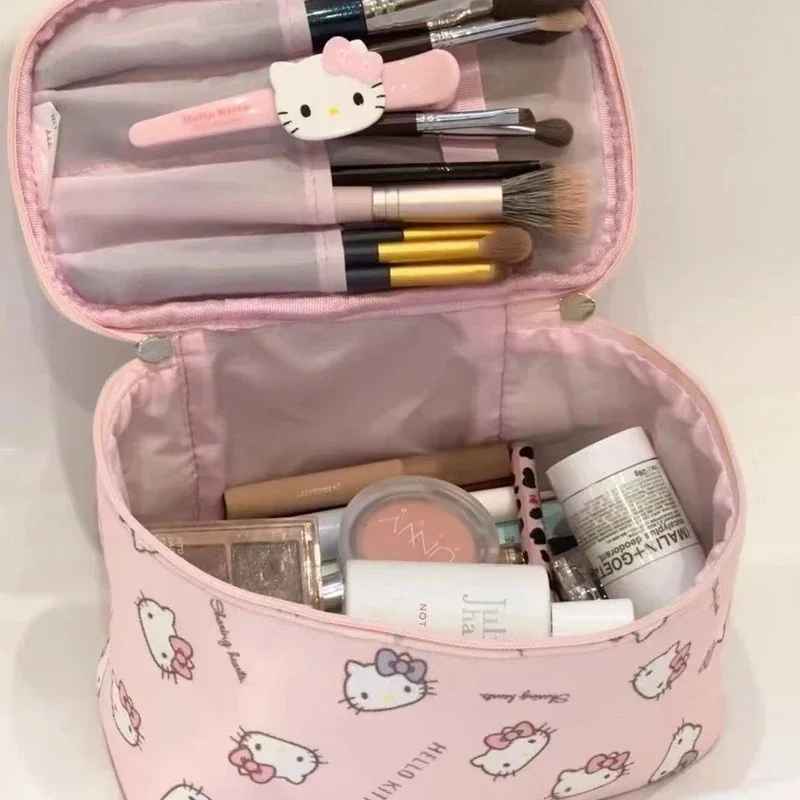 Pink Japanese Hello Kitty Makeup Bag Portable Cartoon Kawaii Cute Hello Kitty Storage Bag Birthday Gift